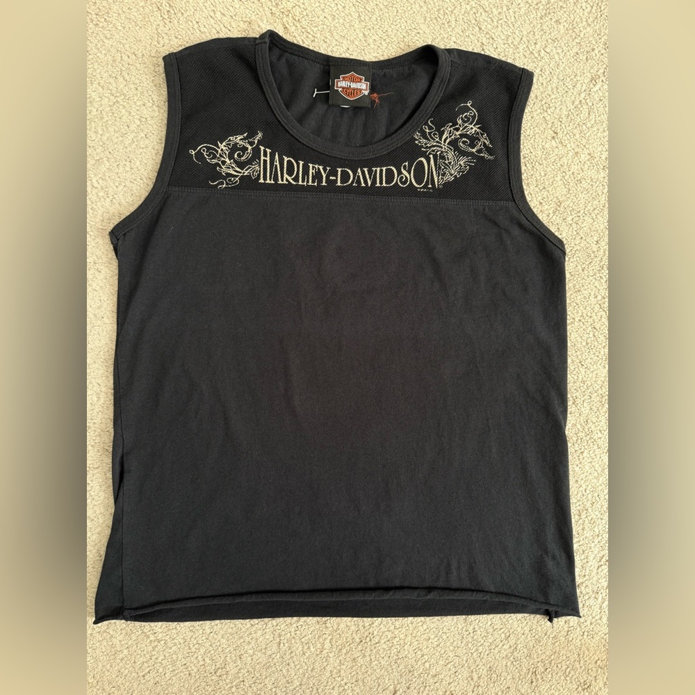 Harley-Davidson Black Sleeveless Top